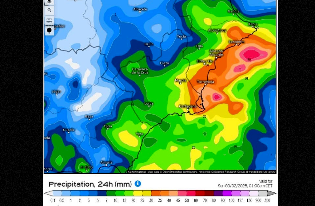 El Valle del Guadalentn, en aviso amarillo por lluvias de hasta 15 litros en una hora